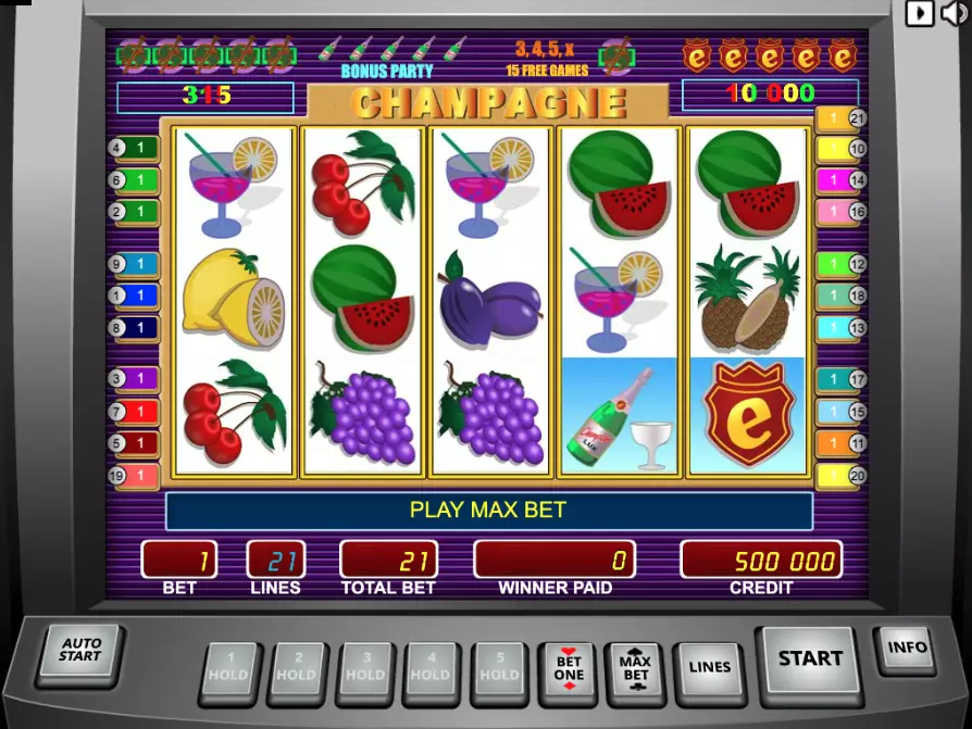 Игровой автомат Шампанское от Mega Jack